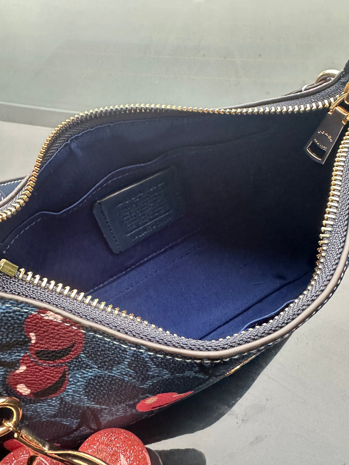Navy Cherry Teri Charmed bag