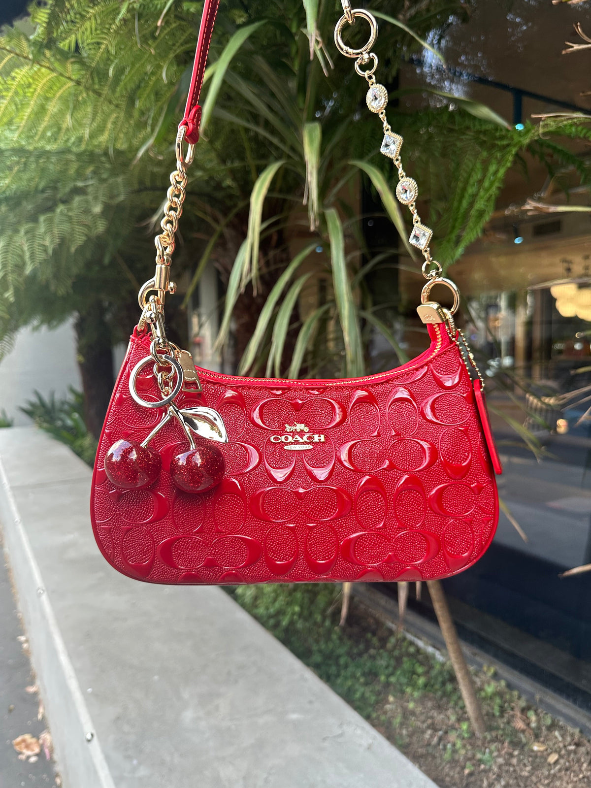 Glossy Red Teri Charmed bag