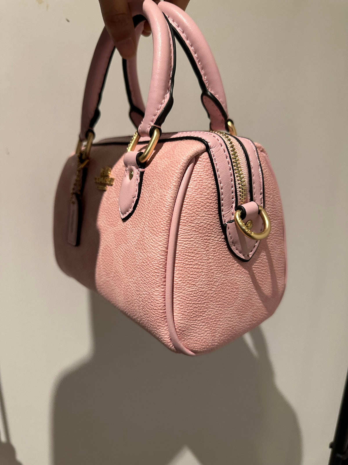 Mini Rowan Satchel Signature Canvas Pink Crossbody Bag