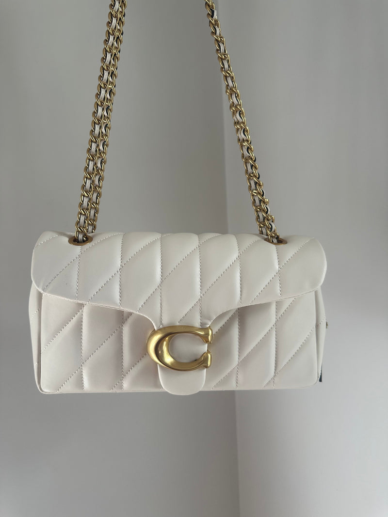 White leather Tabby 26 Bag