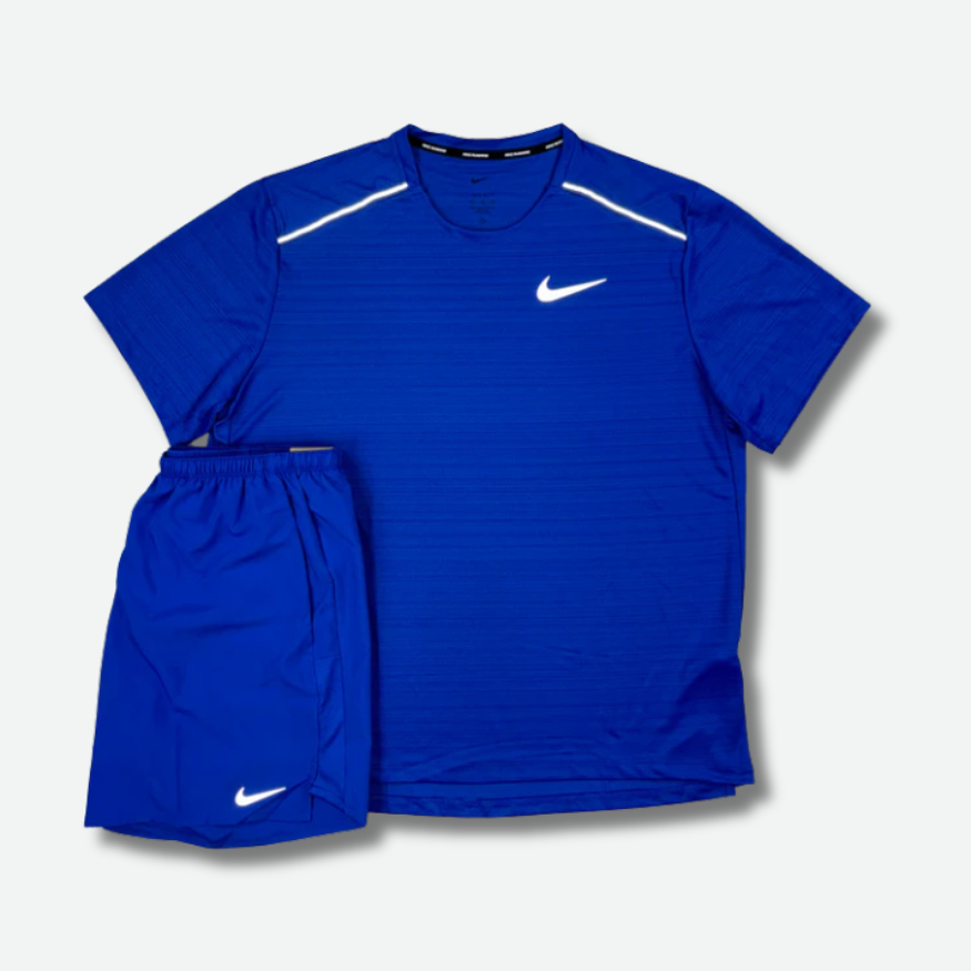 Ensemble short/t-shirt running Bleu