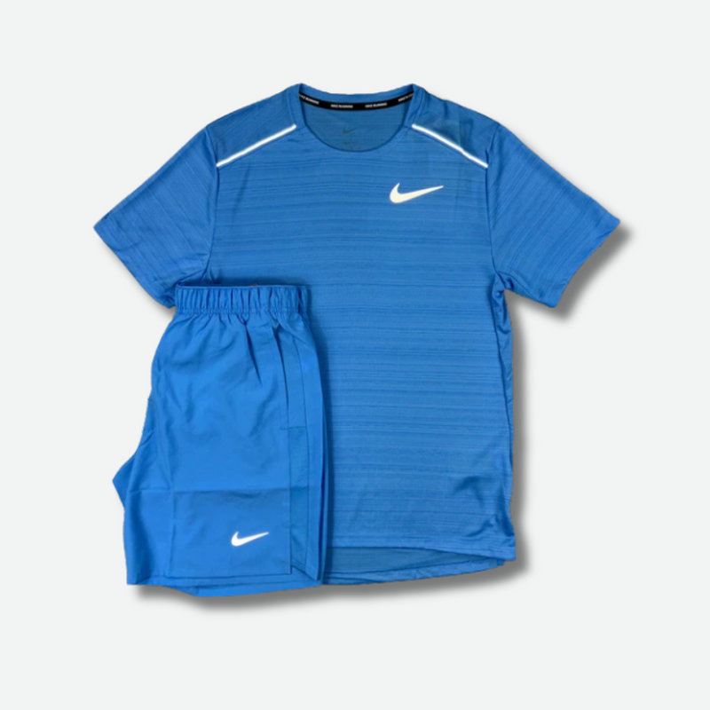 Ensemble short/t-shirt running Bleu clair