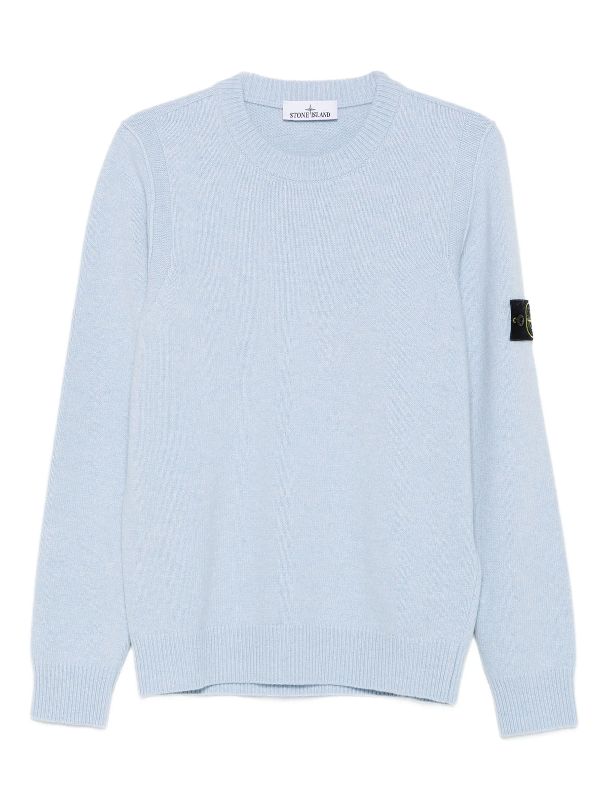 Stone Island Pull Col Rond Bleu