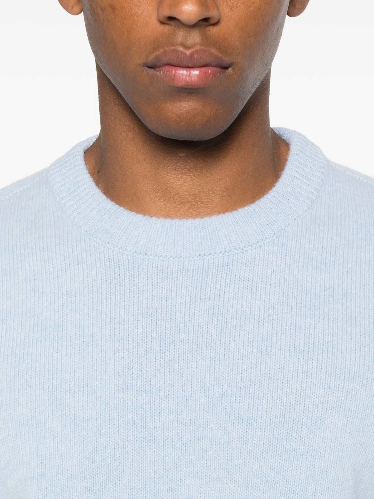 Stone Island Pull Col Rond Bleu
