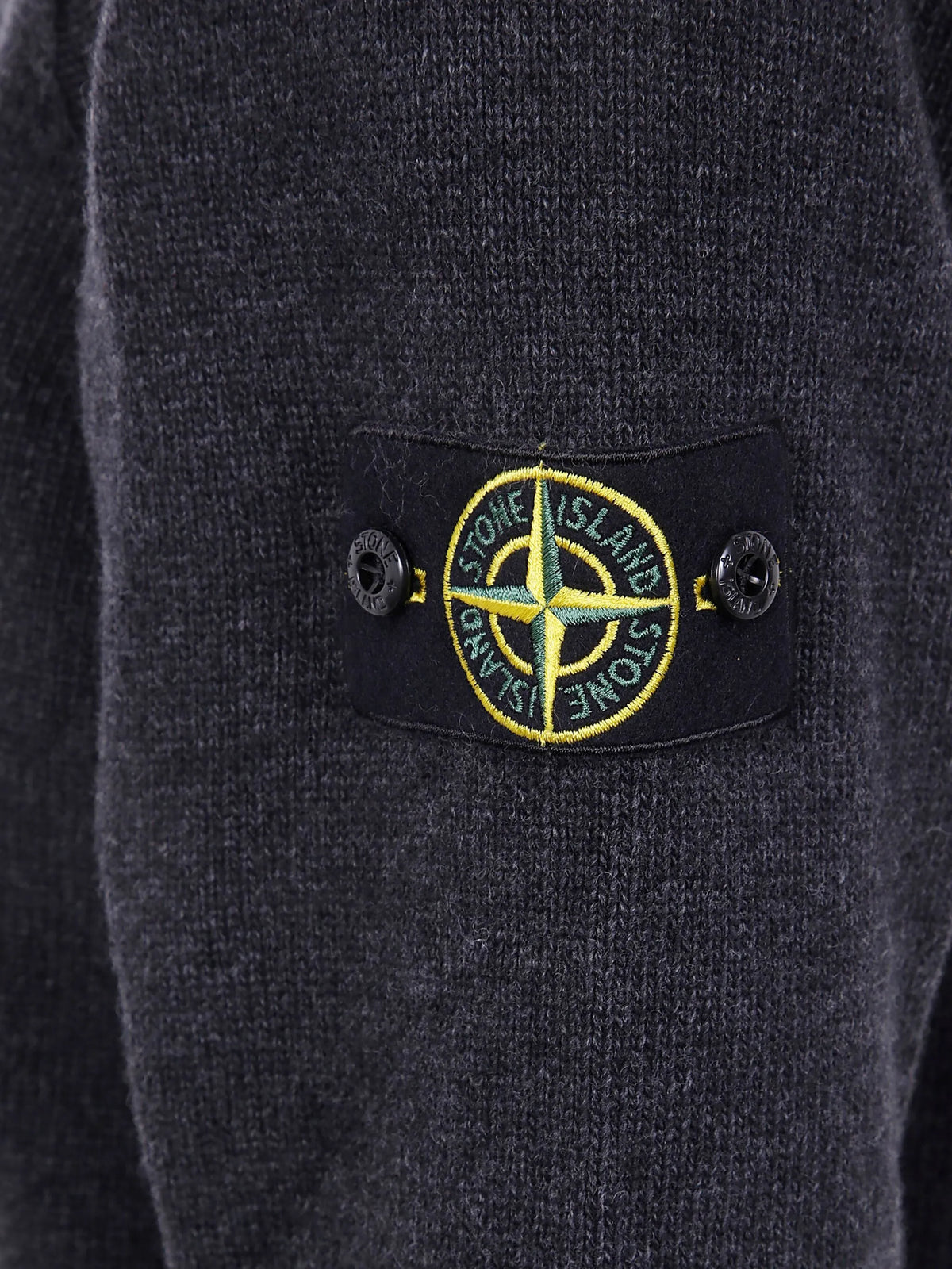 Stone Island Pull Col Rond Gris Foncé