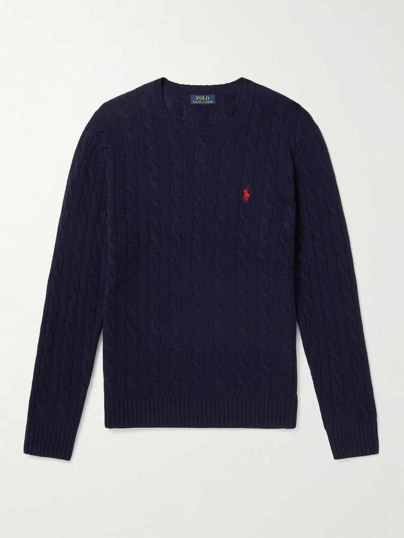 Pull Ralph Lauren En Laine Bleu Marine