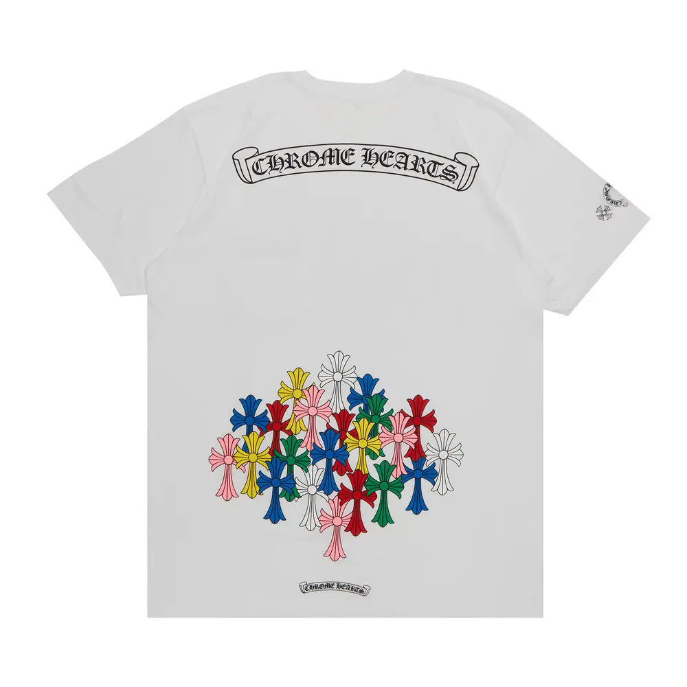 T-Shirt Chrome Heart Blanc Et Multicolore