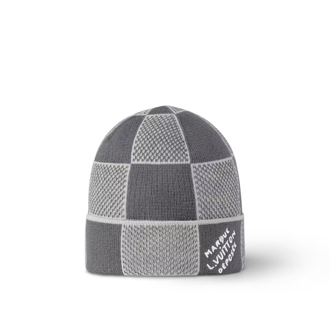 Bonnet et Écharpe Damier Heritage Gris