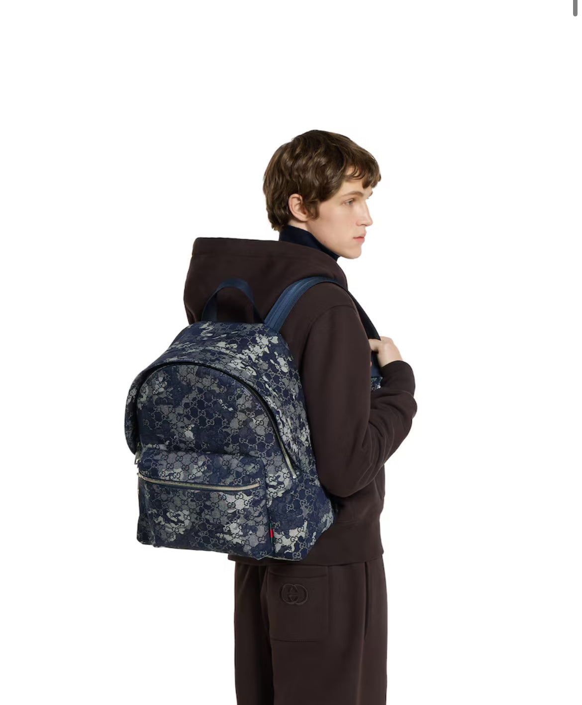 Sac à dos en denim GG grand format