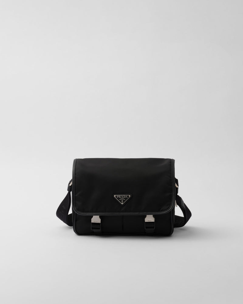Sac porté épaule en Re-Nylon et cuir Saffiano