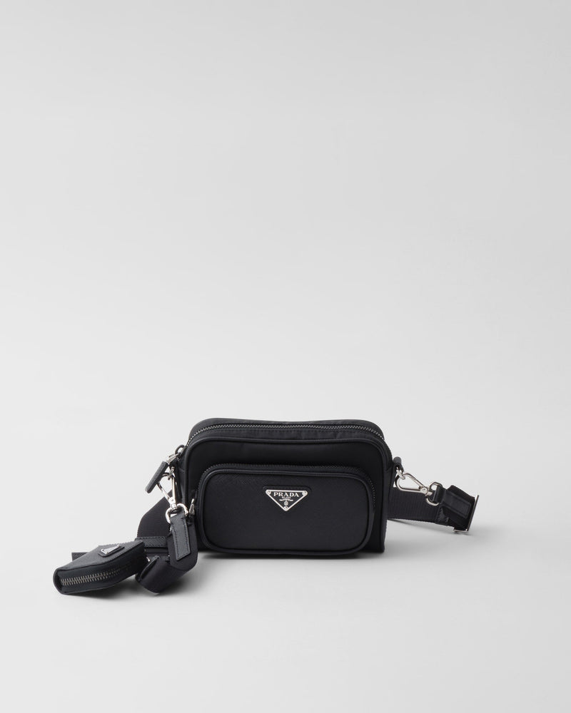 Sac porté épaule en Re-Nylon et cuir Saffiano
