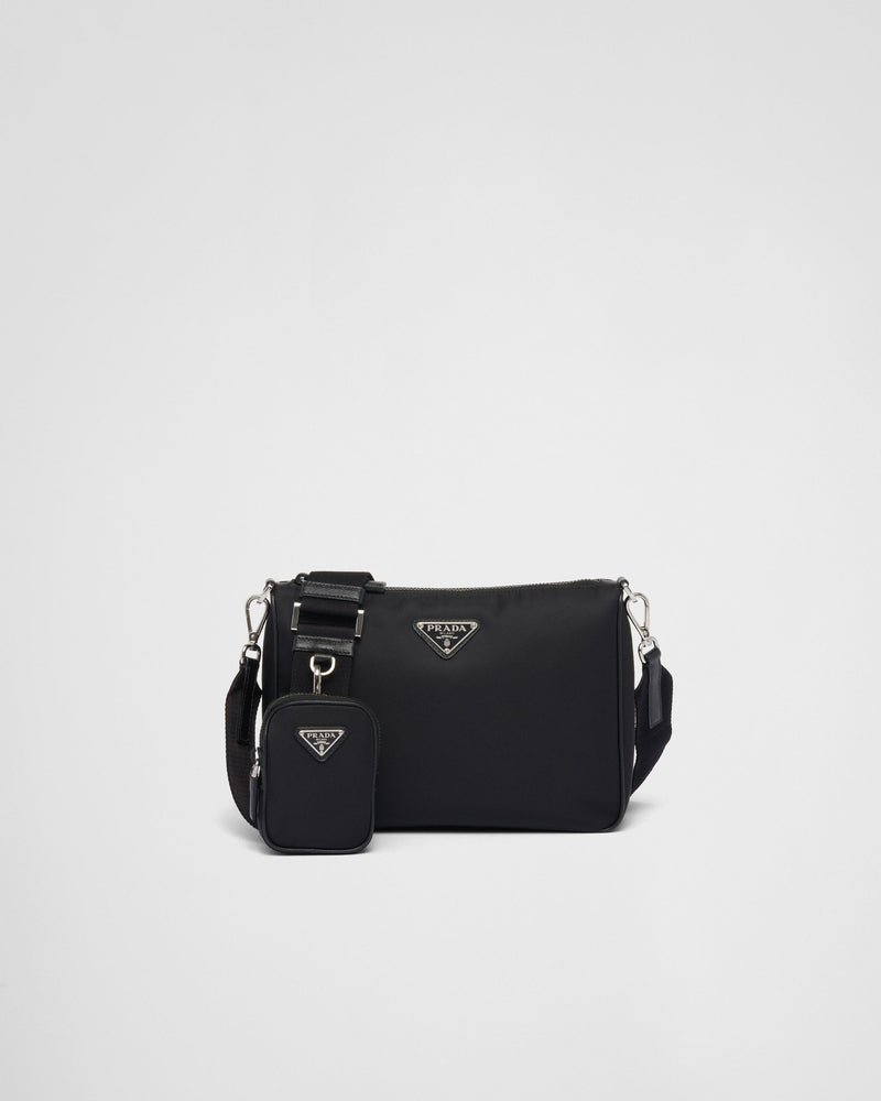 Sac porté épaule en Re-Nylon et cuir Saffiano