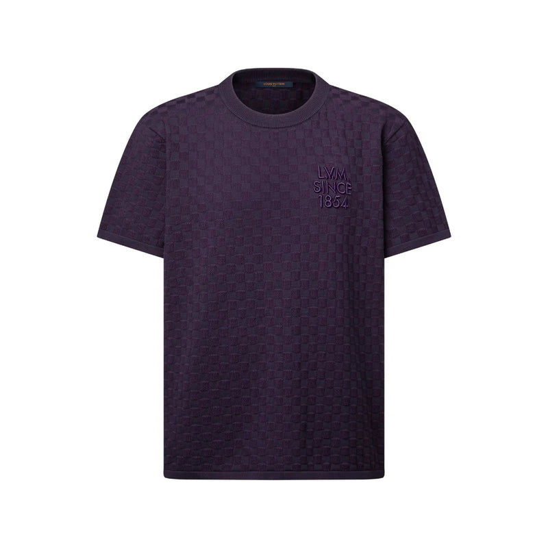 Tee-shirt en maille jacquard Damier